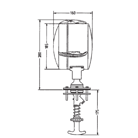 Proiettori marini orientabili a comando interno