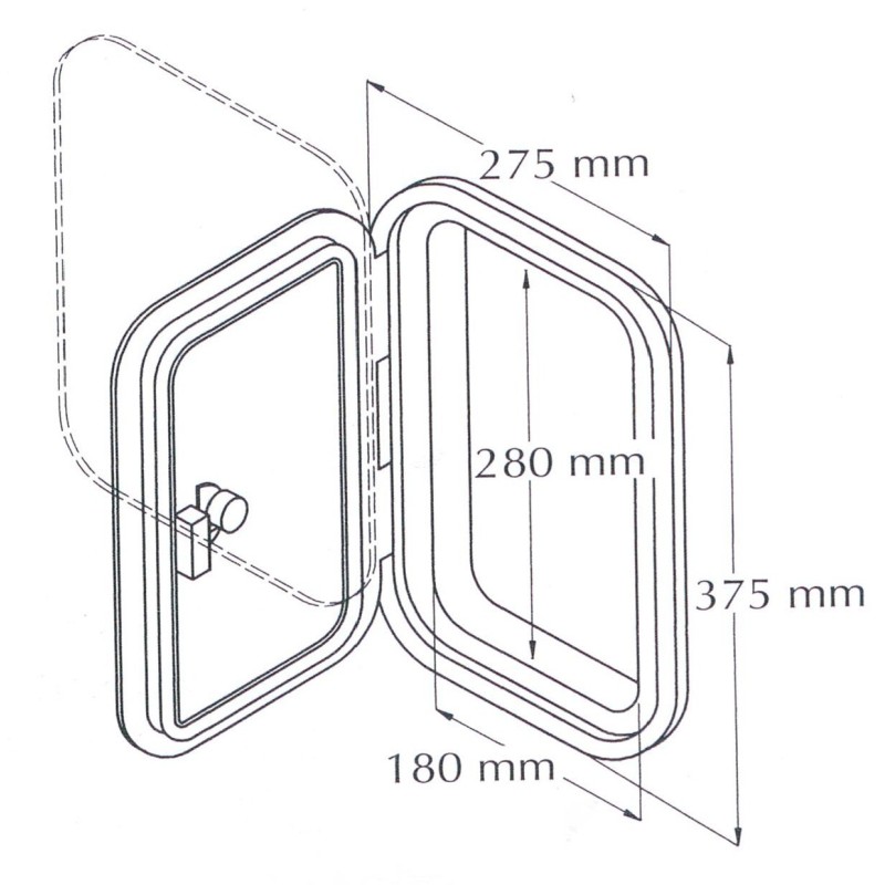 Sportelli rettangolari stagni incernierati