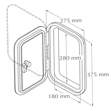 Sportelli rettangolari stagni incernierati