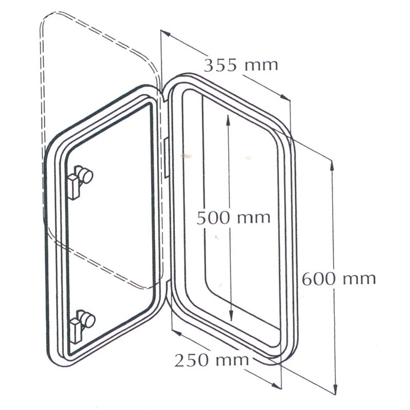 Sportelli rettangolari stagni incernierati