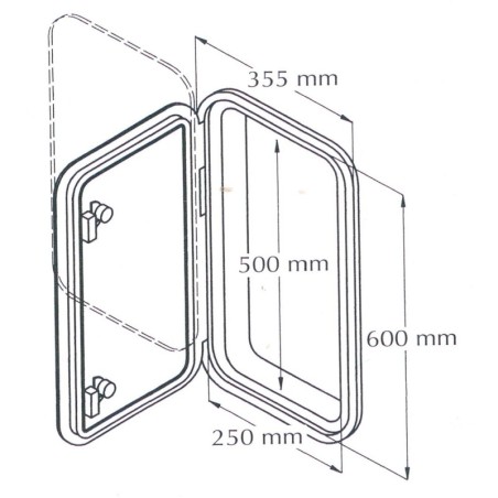 Sportelli rettangolari stagni incernierati