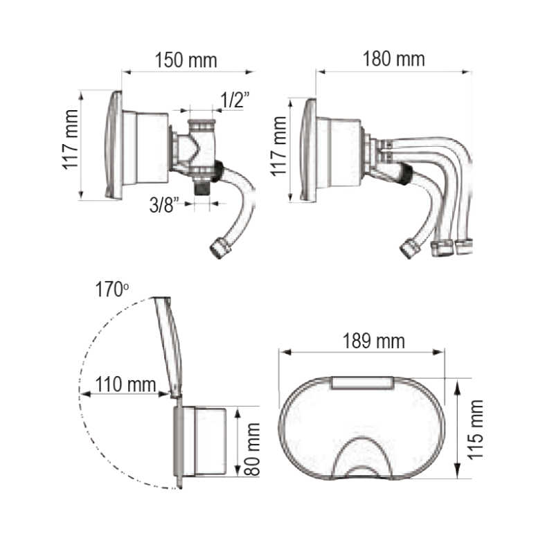Doccette complete con contenitore ad incasso