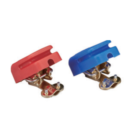 Coppia morsetti per batteria con coprimorsetti