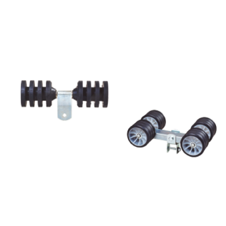 Rulli in gomma e relativi supporti laterali