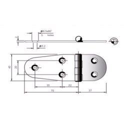Cerniere a doppia coda acciaio inox 2
