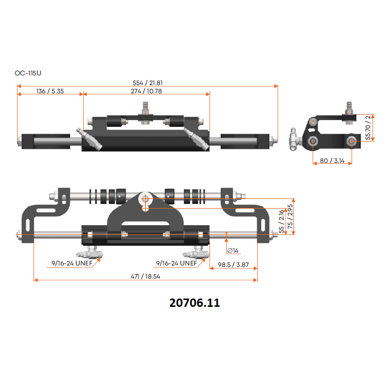 Cilindri per timonerie idrauliche