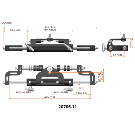 Cilindri per timonerie idrauliche