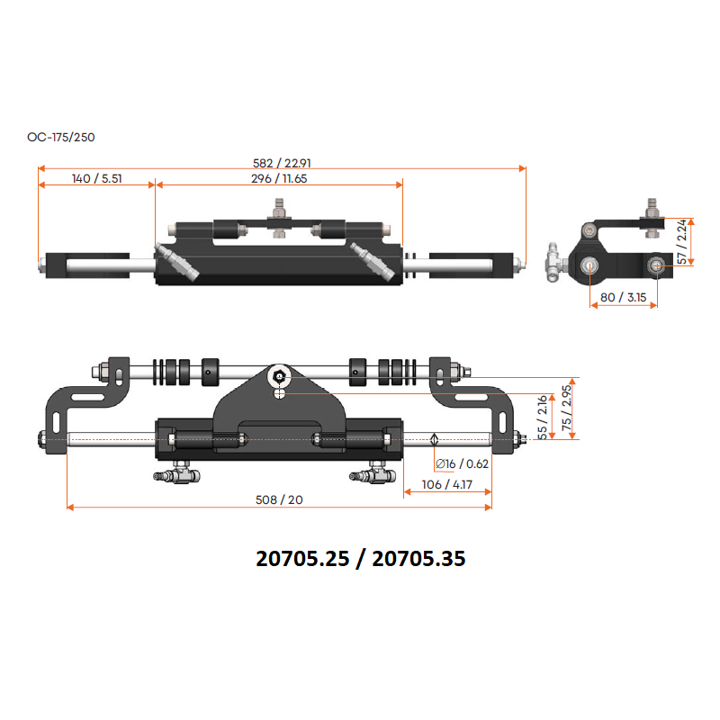 Cilindri per timonerie idrauliche