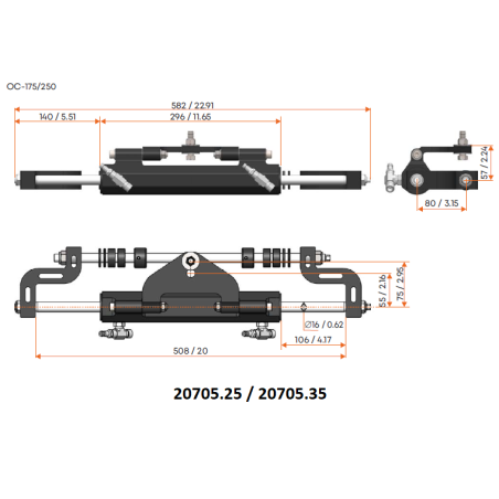 Cilindri per timonerie idrauliche