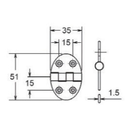 Cerniere a doppia coda ovali acciaio inox 2