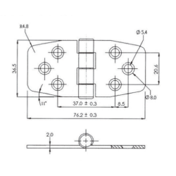Cerniere a doppia coda acciaio inox 2