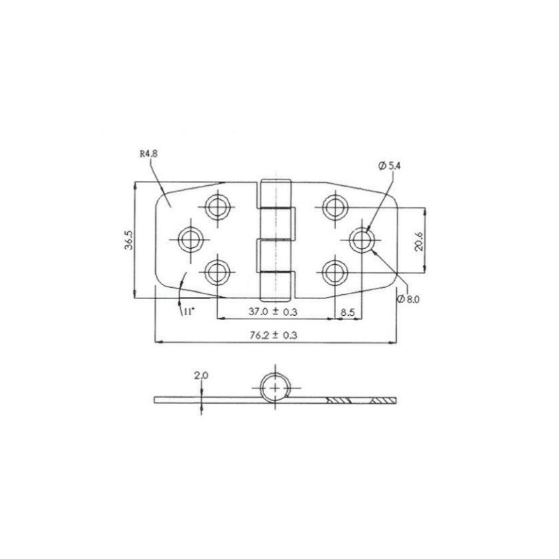 Cerniere a doppia coda acciaio inox