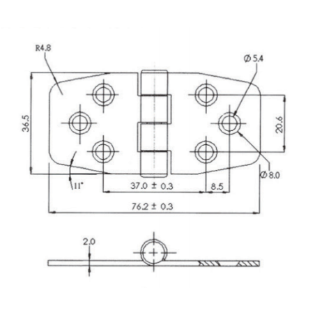 Cerniere a doppia coda acciaio inox