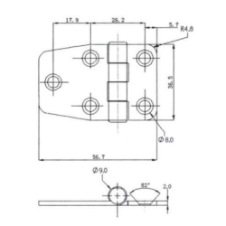 Cerniere a doppia coda acciaio inox 2