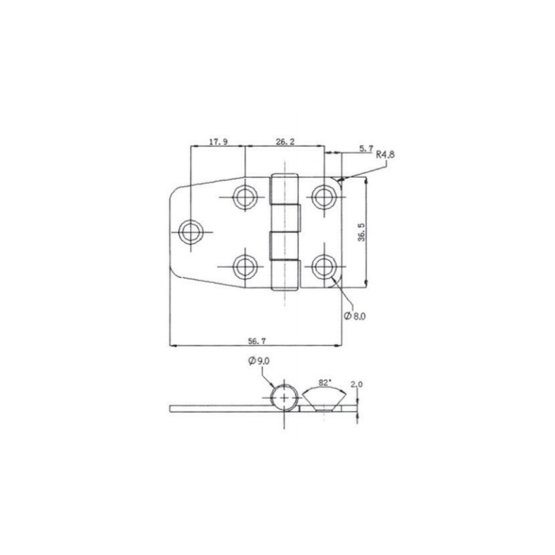 Cerniere a doppia coda acciaio inox