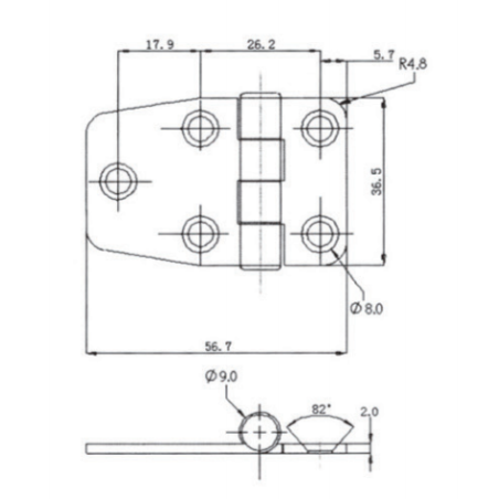 Cerniere a doppia coda acciaio inox