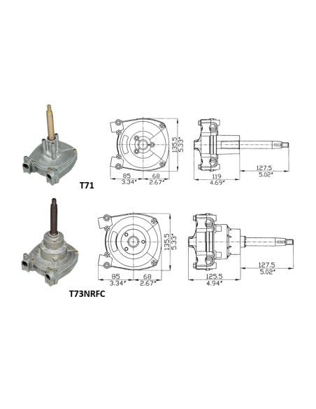 Timone di guida meccanica T71FC E T73NRFC