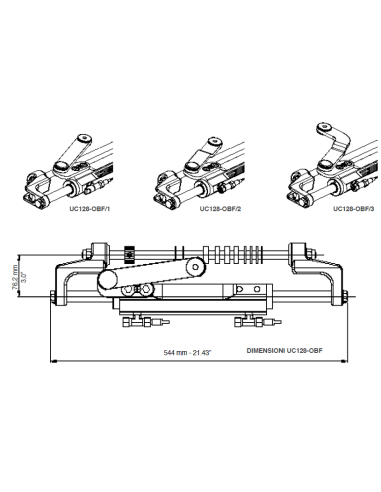 Cilindri per timonerie idrauliche UC128-OBF/1 - UC128-OBF/2 e UC128-OBF/3