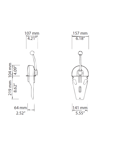 Comandi monoleva a cruscotto